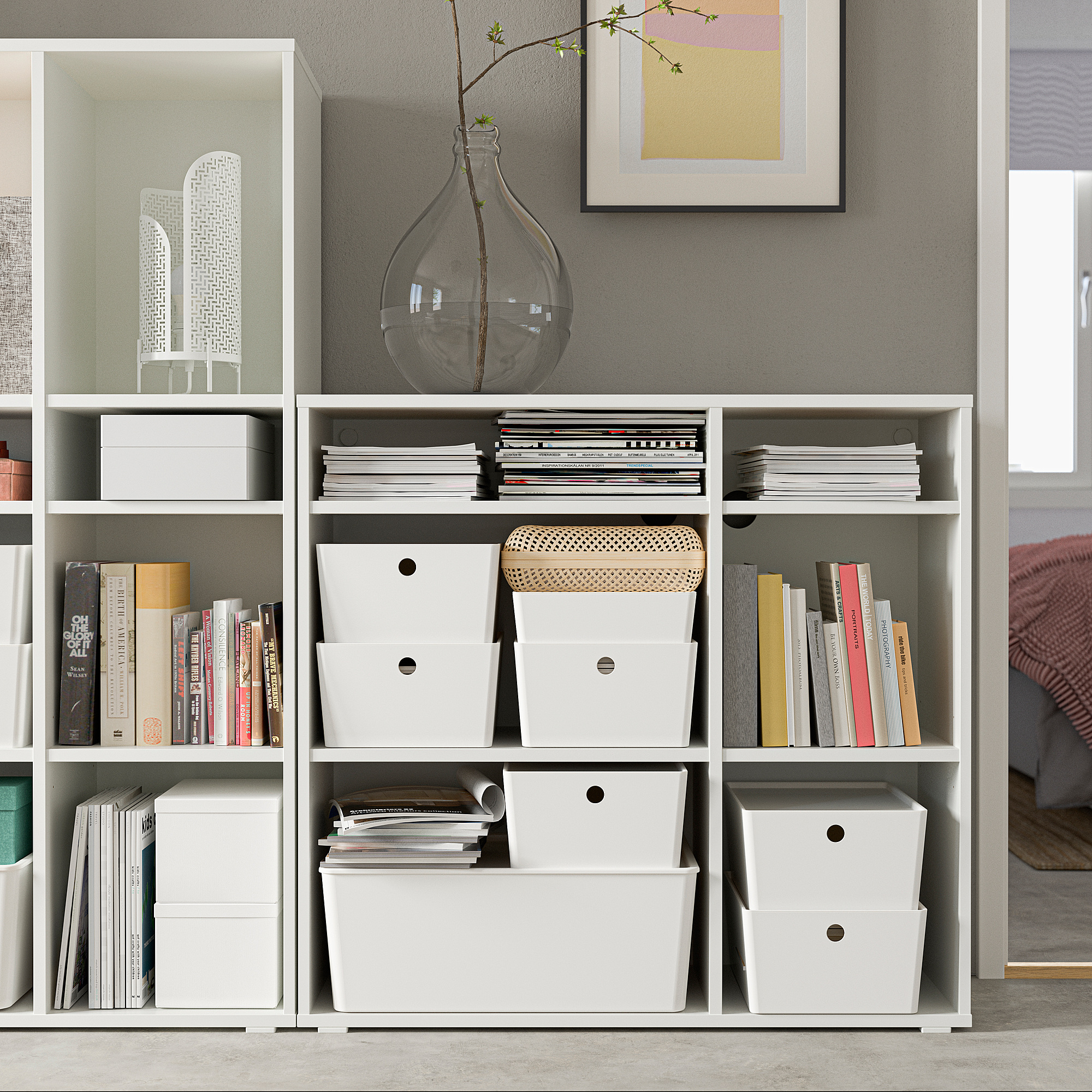 VIHALS shelving unit with 4 shelves white 95x37x90 cm IKEA Lietuva