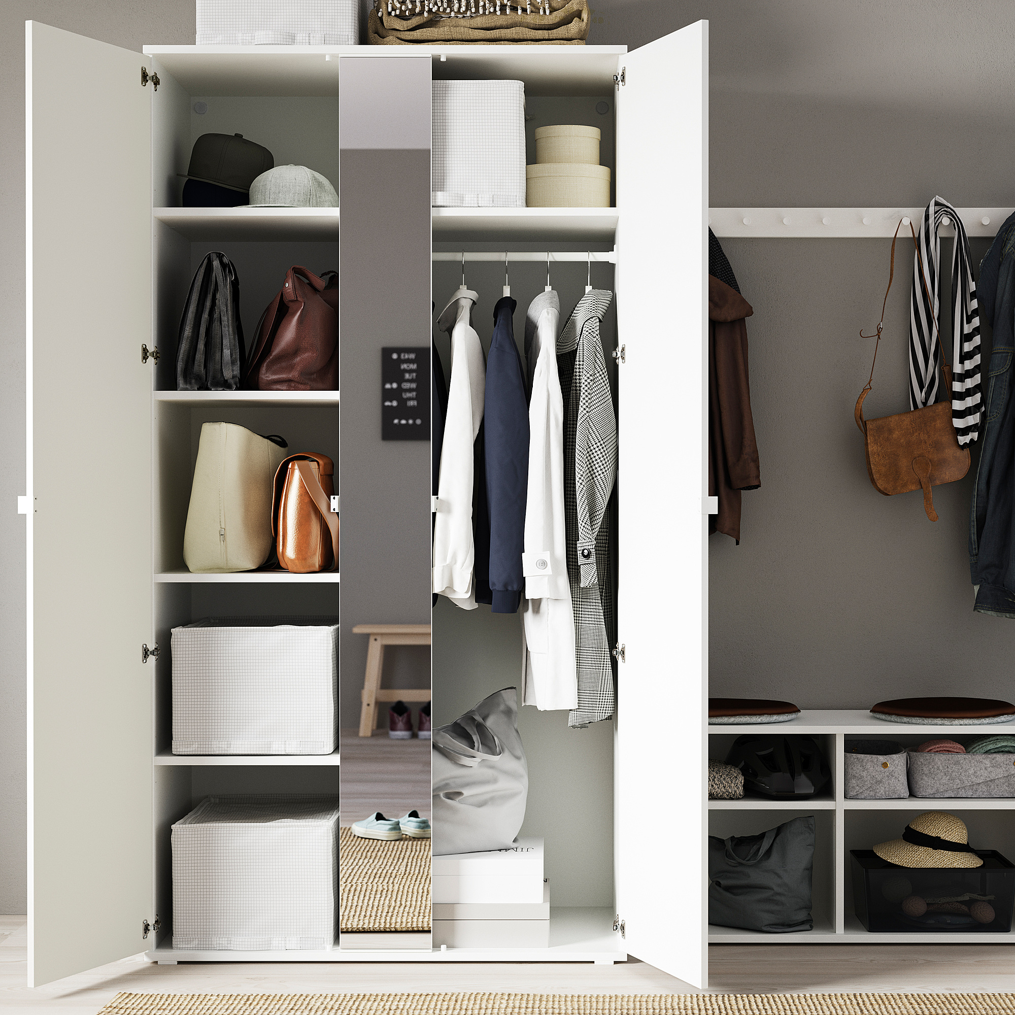 VIHALS wardrobe with 2 doors white 105x57x200 cm IKEA Eesti