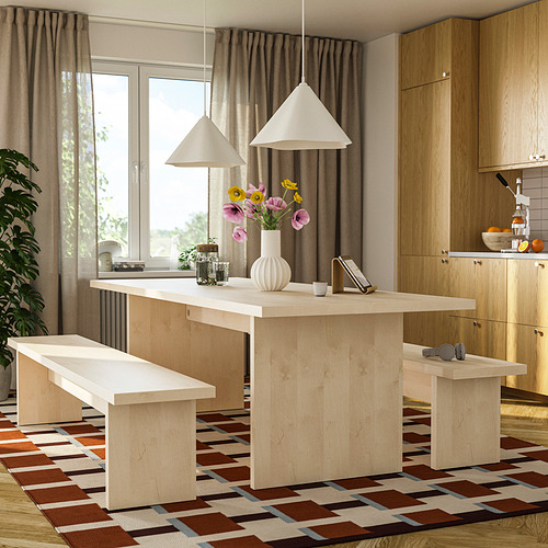 BERGSHYTTAN/BERGSHYTTAN, table and 2 benches