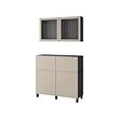 Black-brown lappviken/stubbarp/light grey-beige clear glass