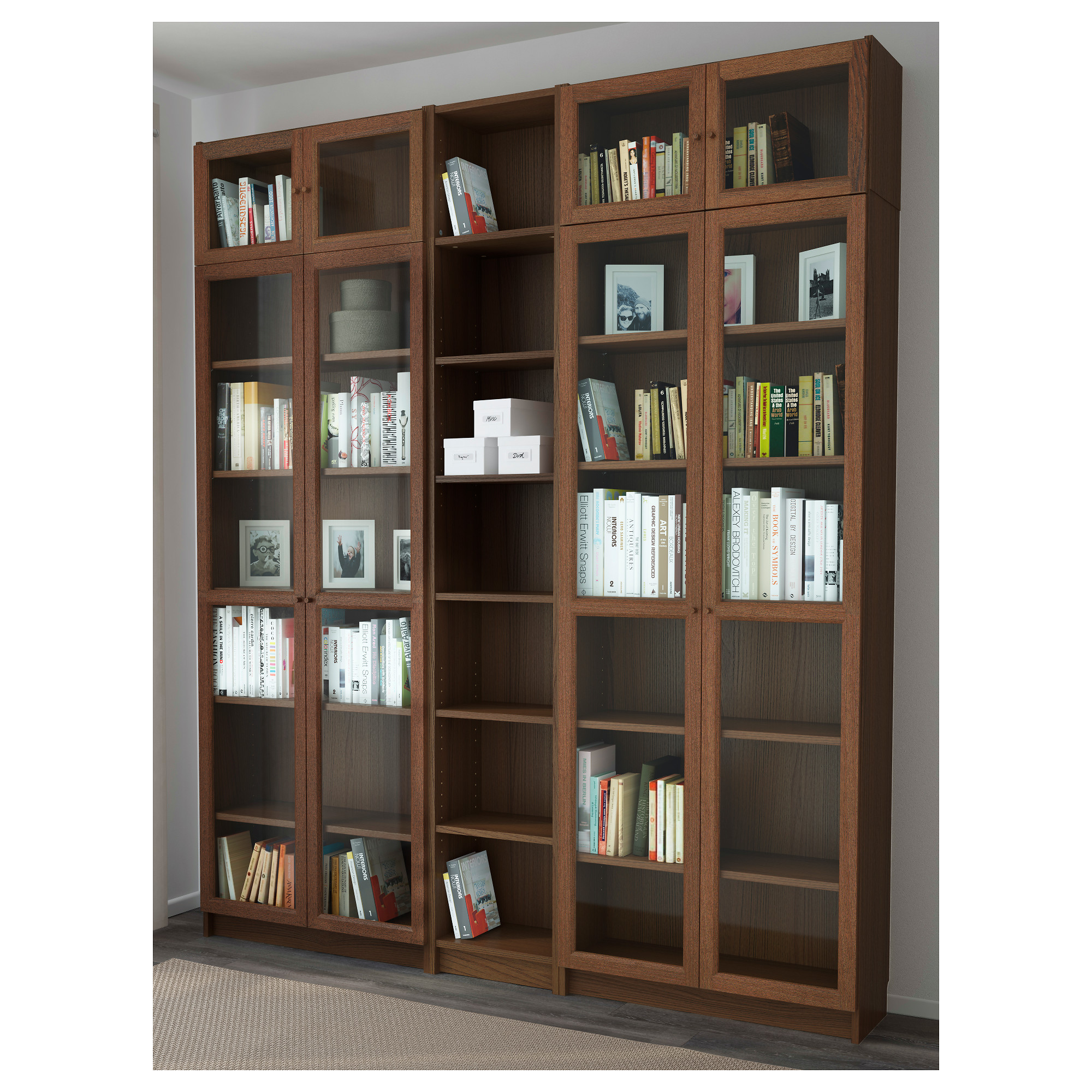 BILLY/OXBERG bookcase brown ash veneer 200x30x237 cm IKEA Eesti