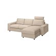 With wide armrests with headrest/hallarp beige
