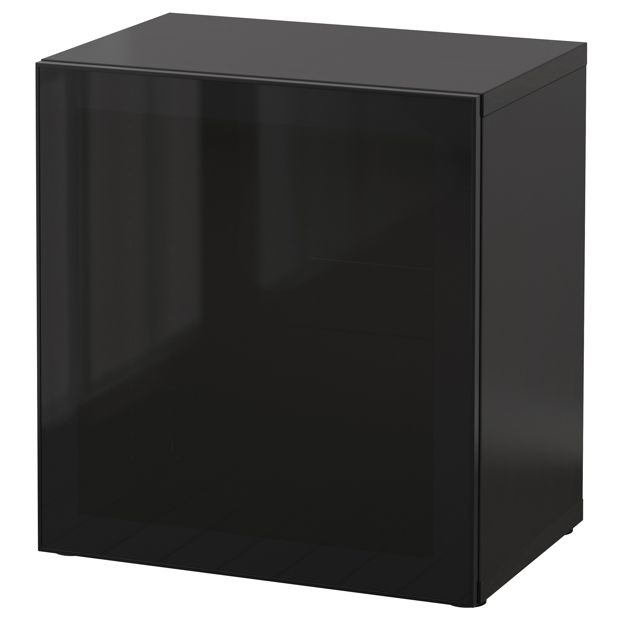 BESTÅ shelf unit with glass door blackbrown/Glassvik black/smoked
