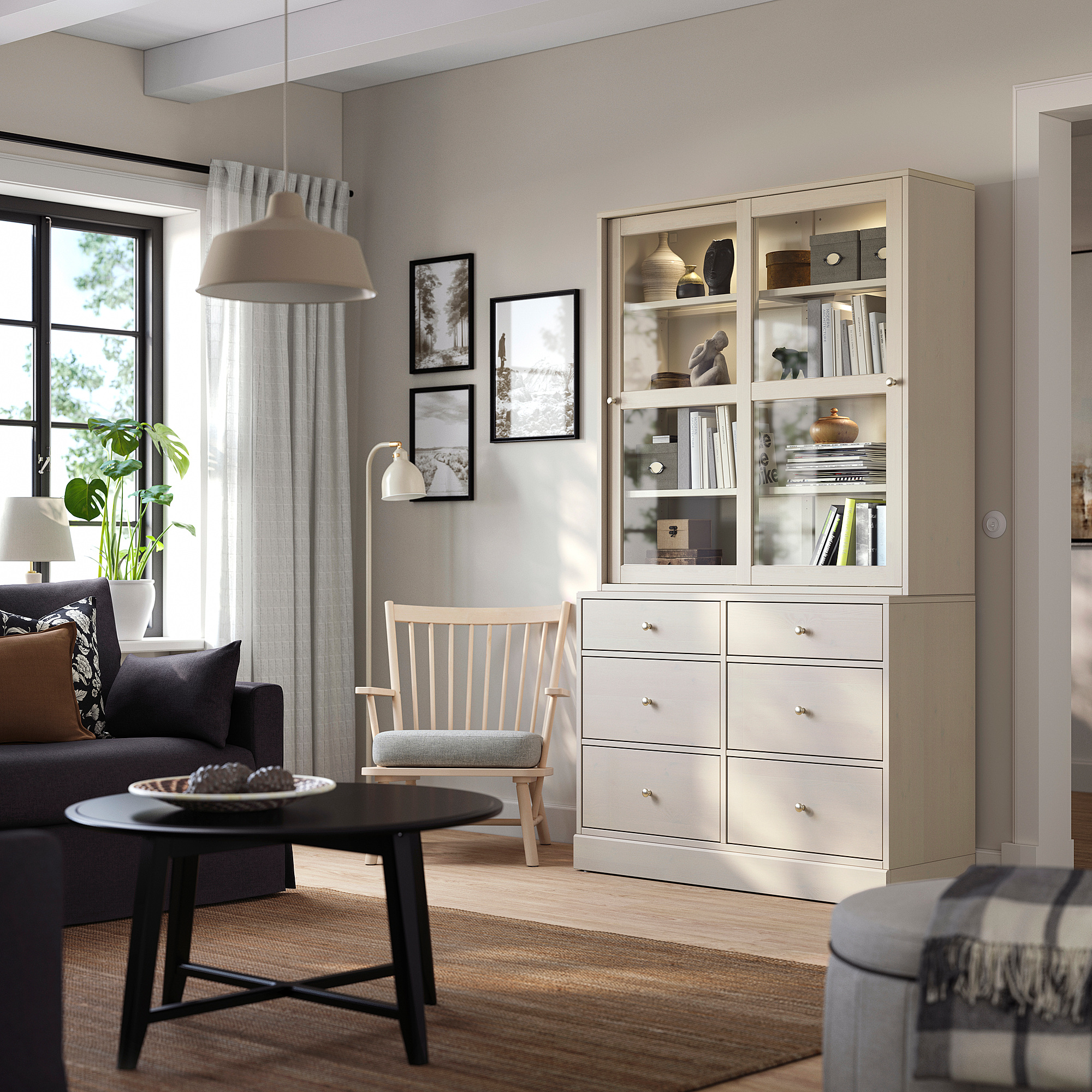 HAVSTA storage combination w glass-doors grey-beige | IKEA Eesti