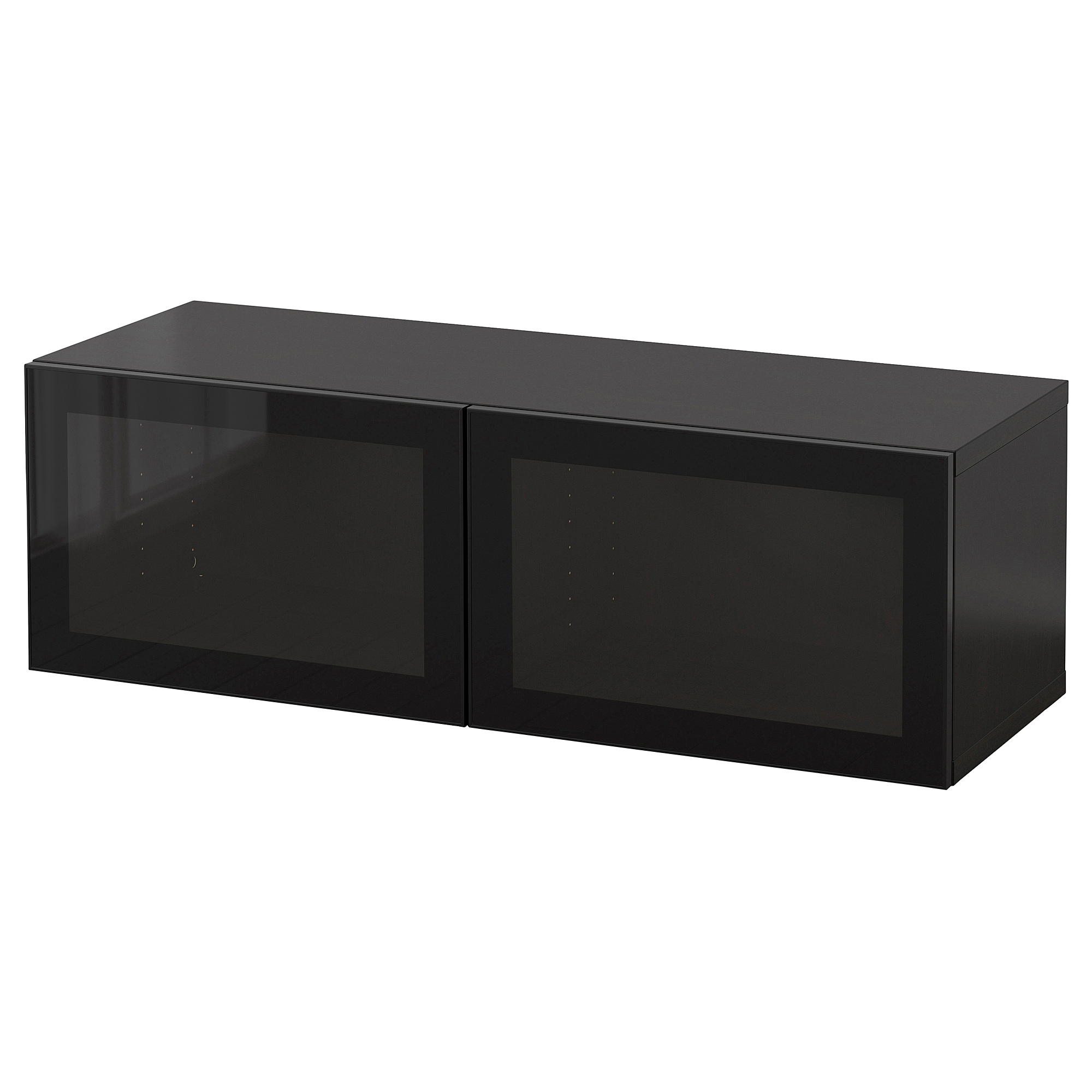 BESTÅ wallmounted combination blackbrown/Glassvik black