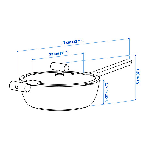 KLIPPFISK dziļā panna ar vāku