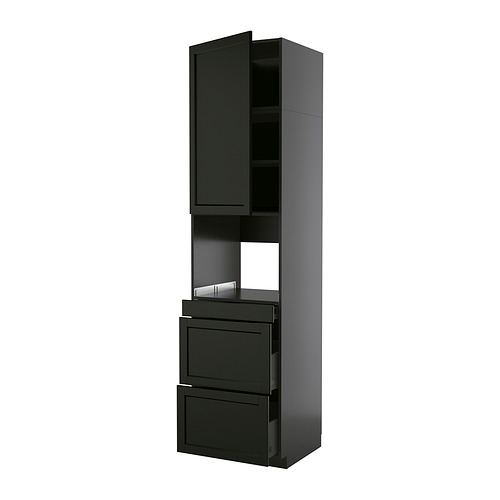 METOD/KNIVSHULT, высокий шкаф д/СВЧ/дверца/3ящика