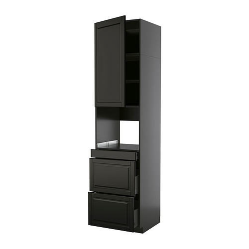 METOD/KNIVSHULT, высокий шкаф д/СВЧ/дверца/3ящика