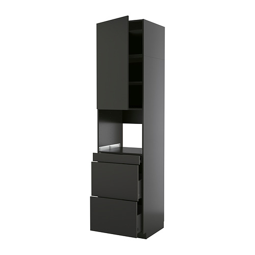 METOD/KNIVSHULT, высокий шкаф д/СВЧ/дверца/3ящика