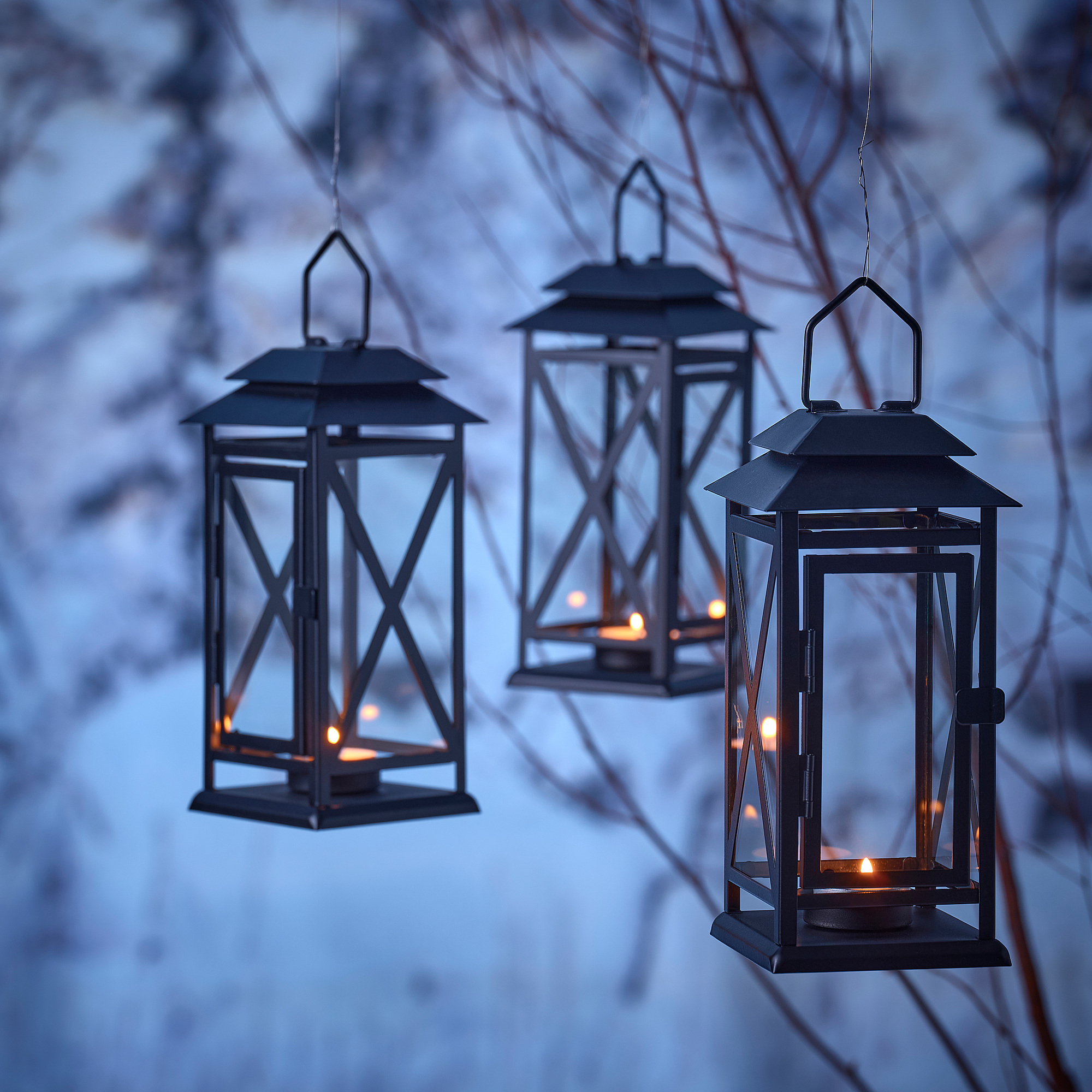 BEFÄSTA lantern for tealight, in/outdoor black 22 cm IKEA Eesti