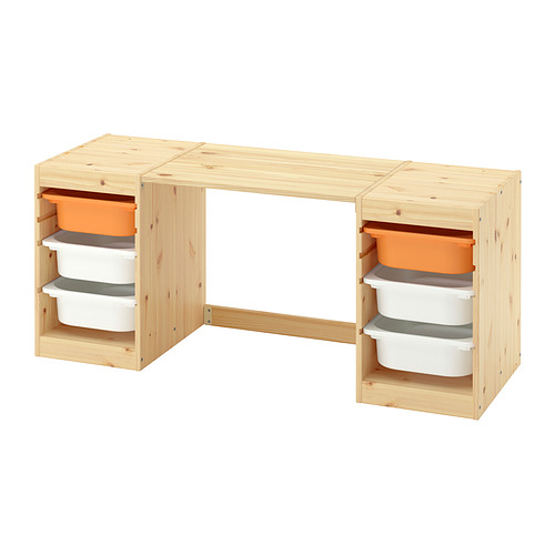 TROFAST, desk with storage boxes