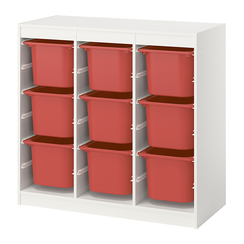 TROFAST, plauktu kombinācija ar kastēm