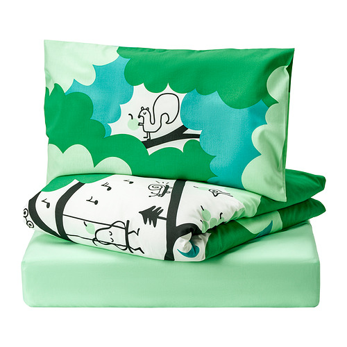 GRÖNFINK bērnu gultas veļas kompl., 3 vien.