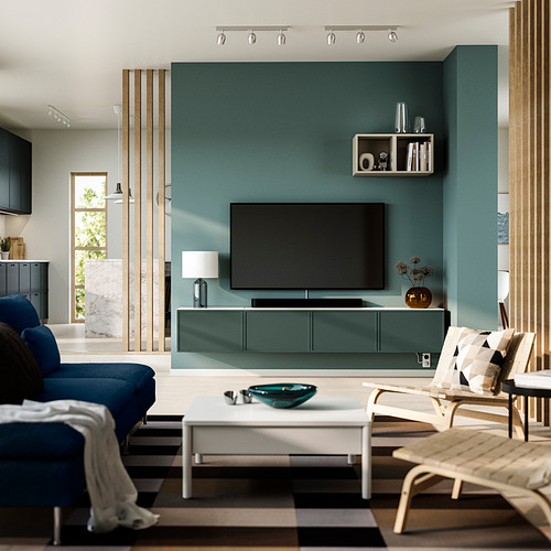 BESTÅ, TV staliukas su durelėmis