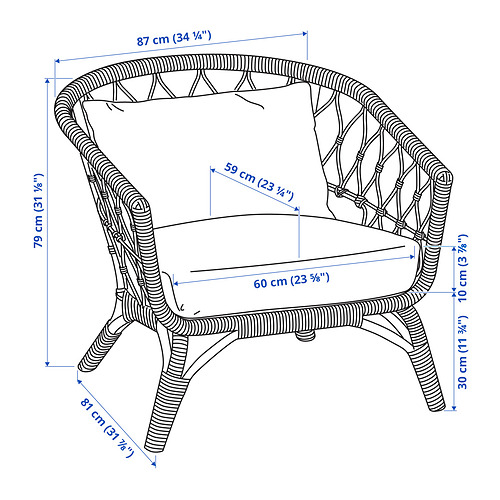 STOCKHOLM 2017 кресло с подушкой-сиденьем