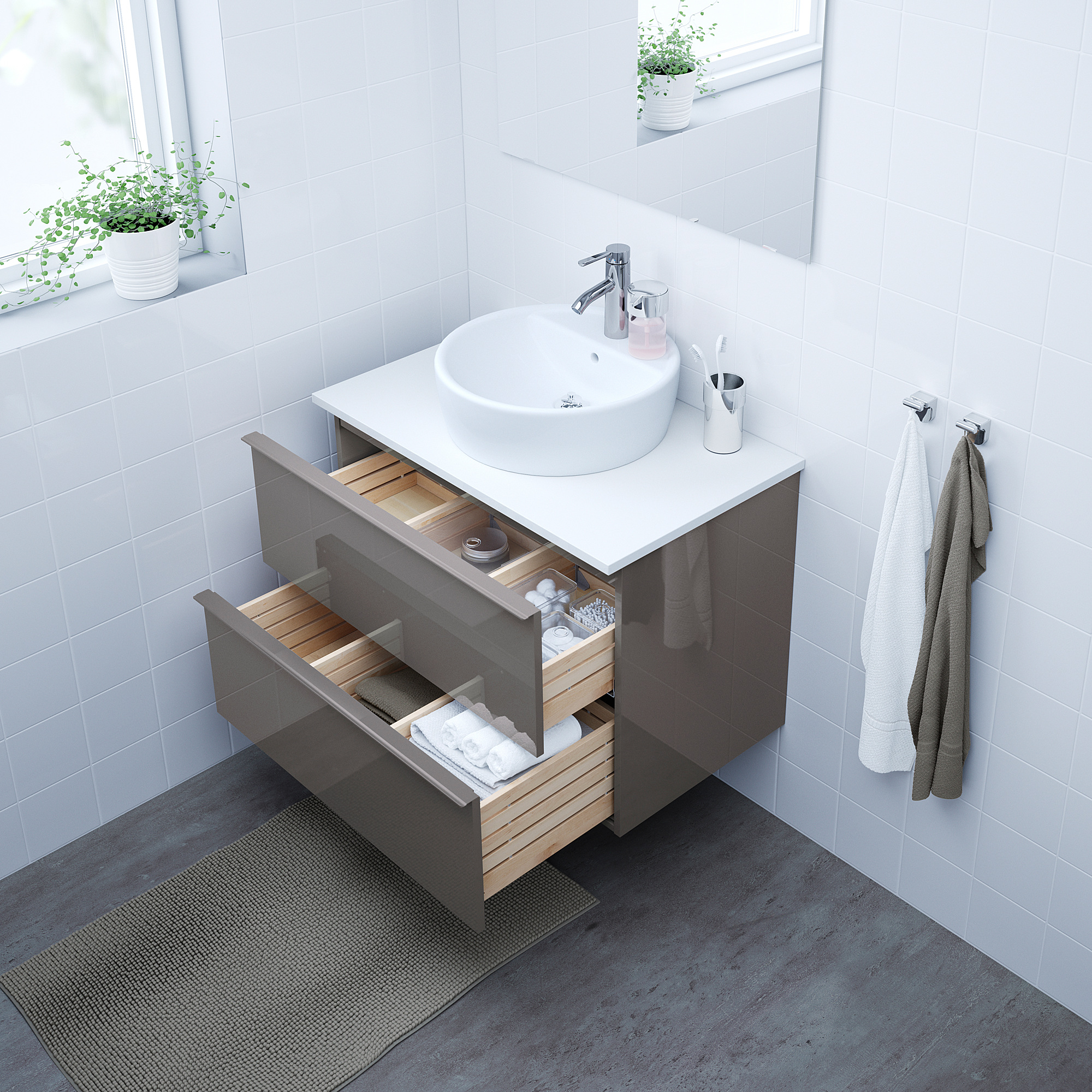GODMORGON/TOLKEN/TÖRNVIKEN шкаф п-раковину/столешн45/раковина 82x49x74 ...