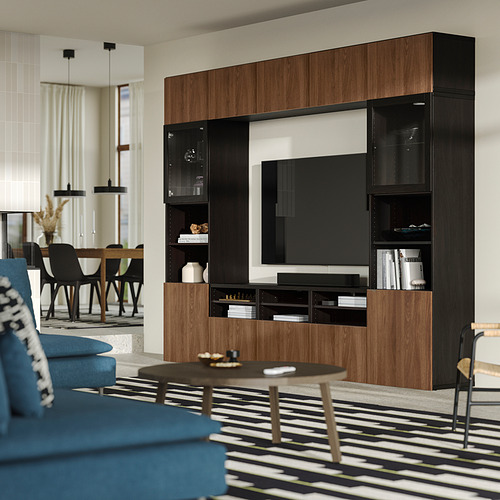 BESTÅ, klaasustega telerialuse kombin.