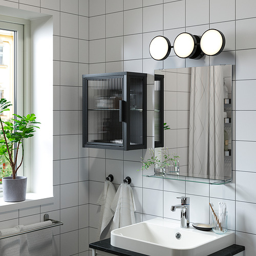 MOSSJÖN, sieninė spintelė su stikl. durel.