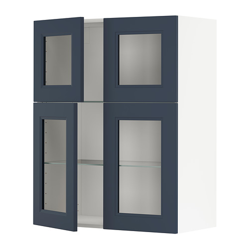 METOD, riiulitega/4 klaasuksega seinakapp