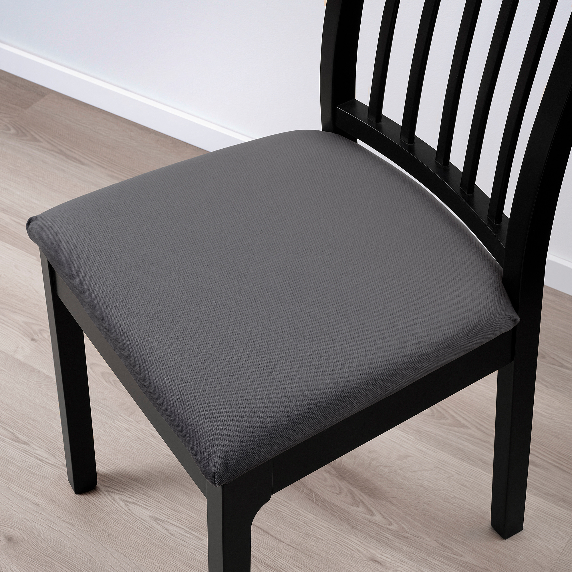 EKEDALEN chair black/Hakebo dark grey IKEA Lietuva