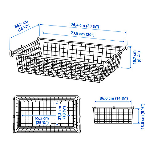 HJÄLPA проволочн корзина с направляющими