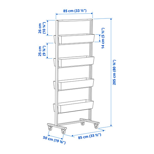 MITTZON rāmis ar ritenīšiem/tvertne
