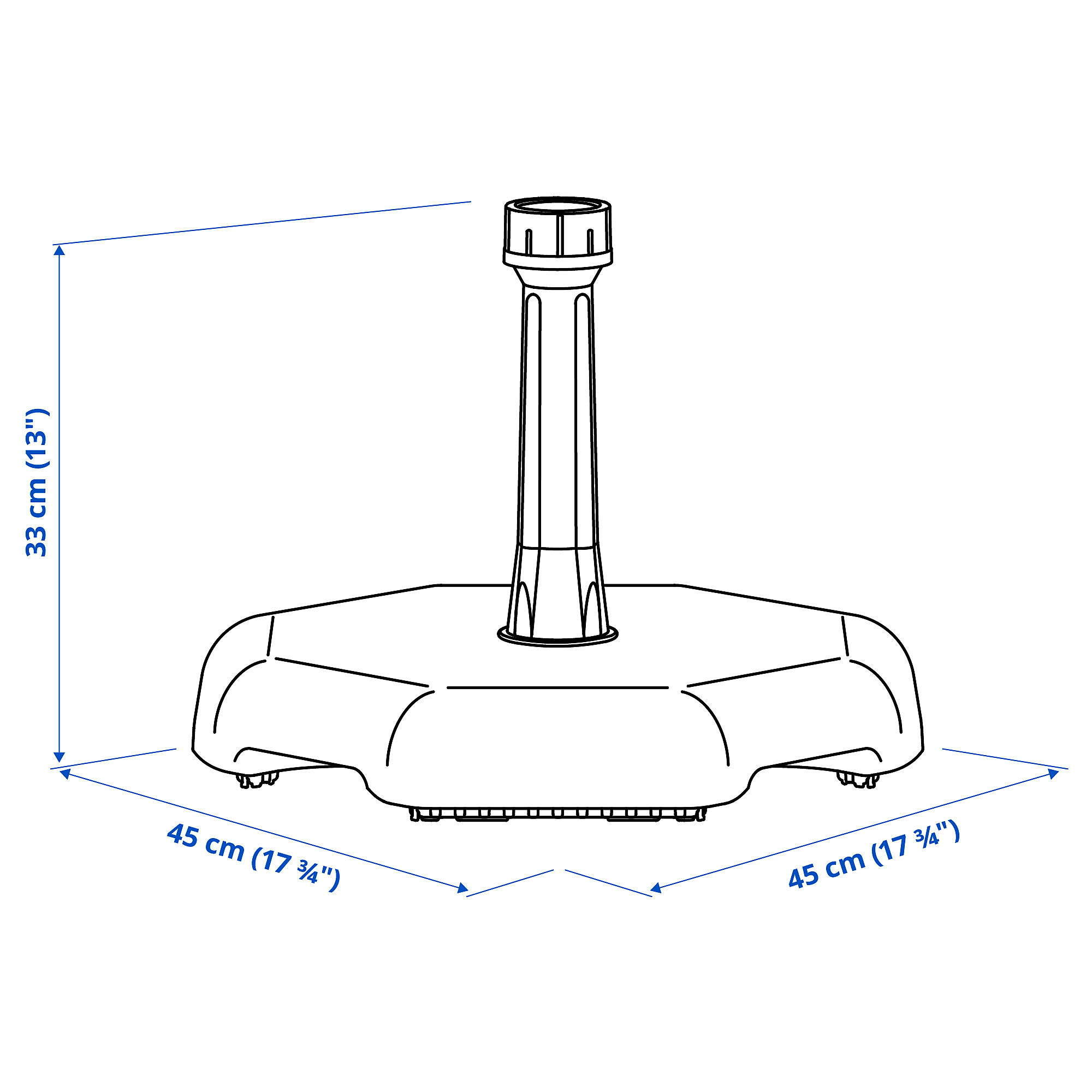 HUVÖN parasol base greybeige 45x33 cm IKEA Latvija