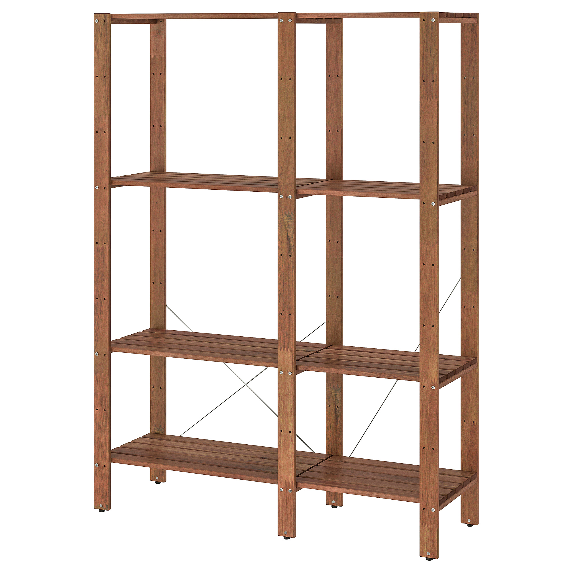 TORDH shelving unit, outdoor brown stained 120x35x161 cm IKEA Latvija