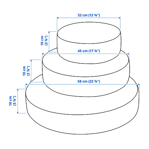 GREJSIMOJS floor cushion, set of 3