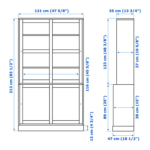 HAVSTA storage comb w sliding glass doors