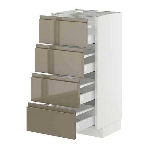 METOD/MAXIMERA põrandakapp, 4 esipaneeli/4 sahtl.