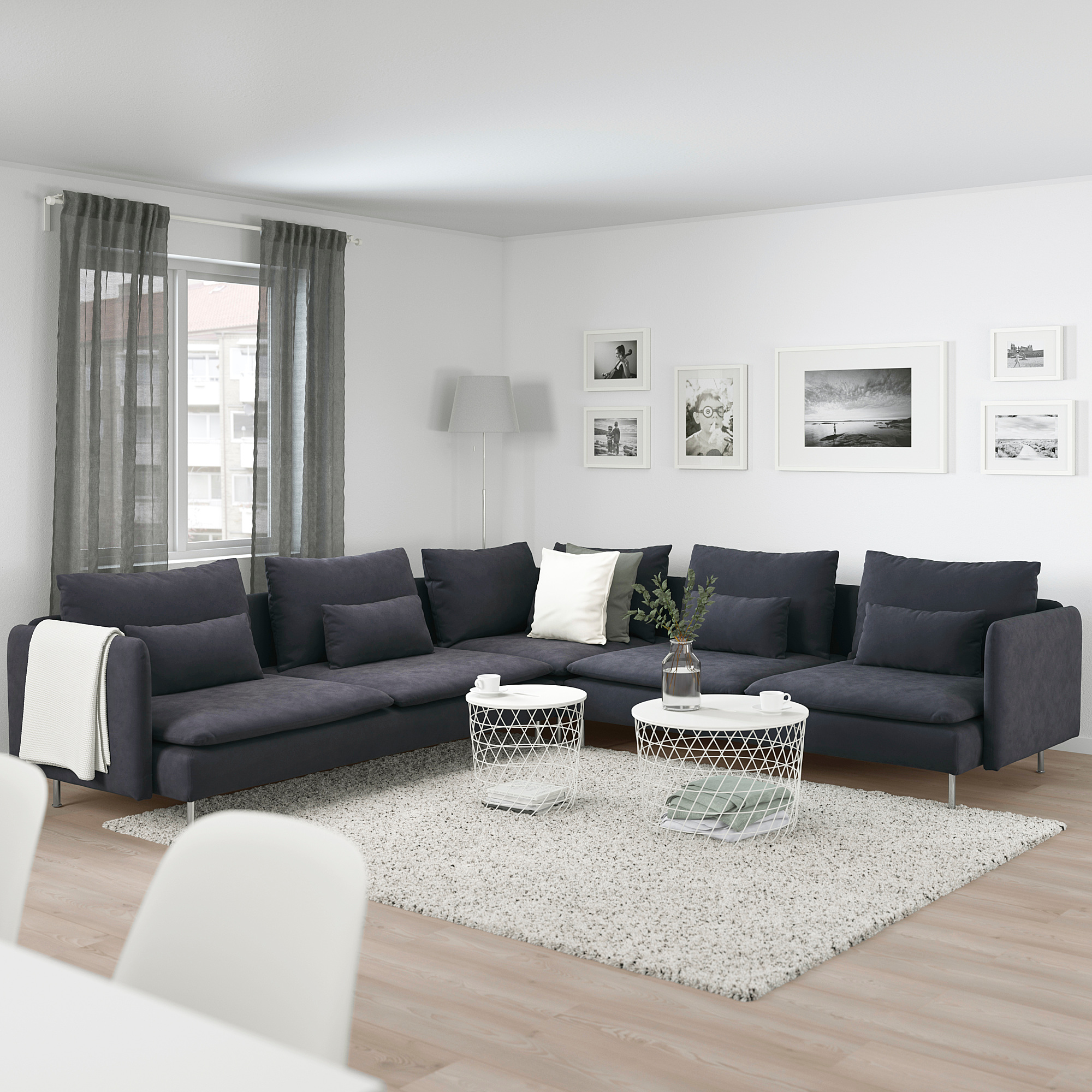 SÖDERHAMN corner sofa, 6seat Samsta dark grey 99 cm IKEA Eesti