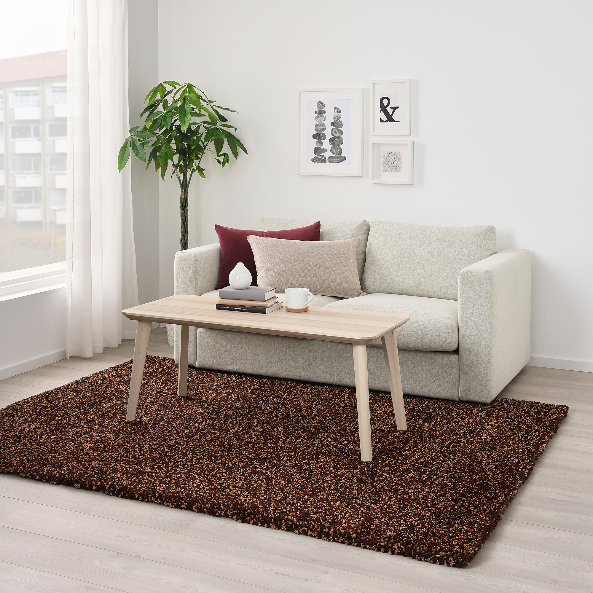 VINDUM vaip, kõrge karvaga pruun 170x230 cm IKEA Eesti