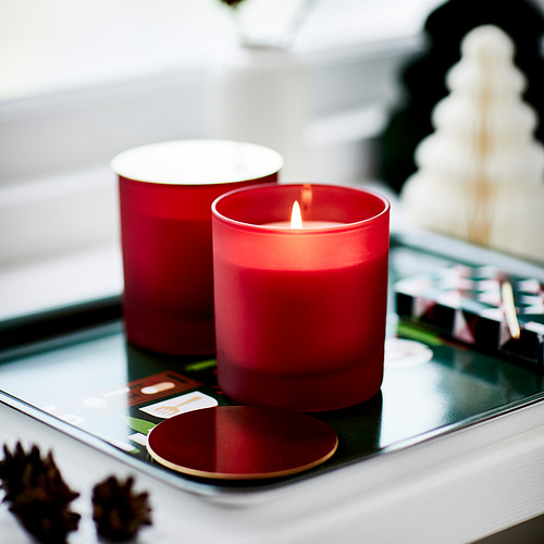 VINTERFINT, scented candle in glass with lid