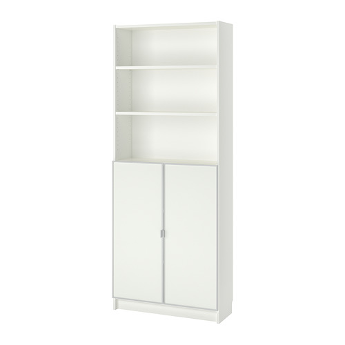 BILLY/MORLIDEN bookcase with glassdoors white/glass 80x30x202 cm