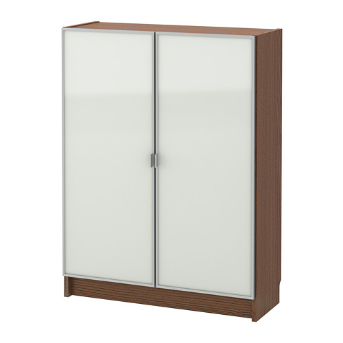 BILLY/MORLIDEN bookcase with glassdoors brown ash veneer/glass 80x30x106 cm IKEA Latvija