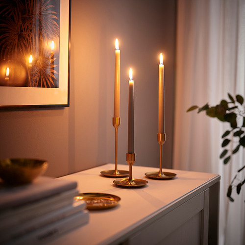 KLOKHET, unscented taper candle