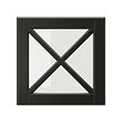 BODBYN glass door with crossbar
