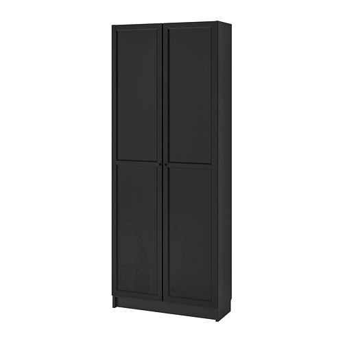 BILLY bookcase with doors blackbrown 80x30x202 cm IKEA Eesti