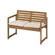 NÄMMARÖ bench with backrest and cushions