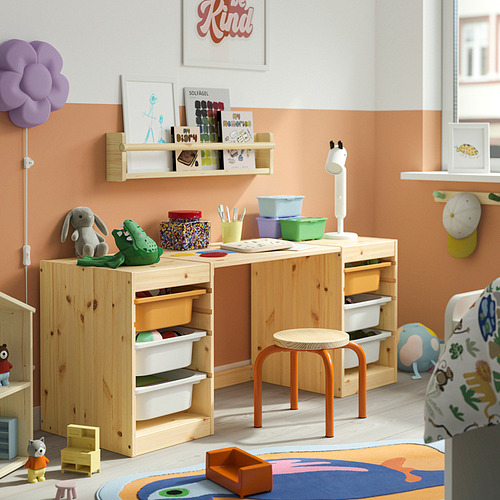 TROFAST, desk with storage boxes
