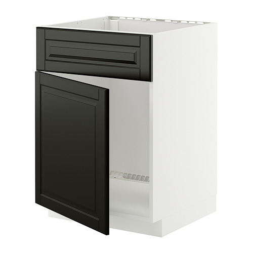 METOD, base cabinet f sink w door/front