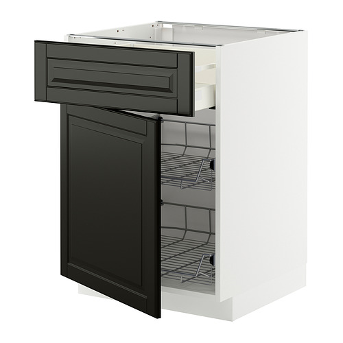 METOD/MAXIMERA põrandakapp, traatkorv/sahtel/uks