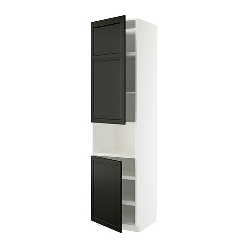 METOD, high cab f micro w 2 doors/shelves