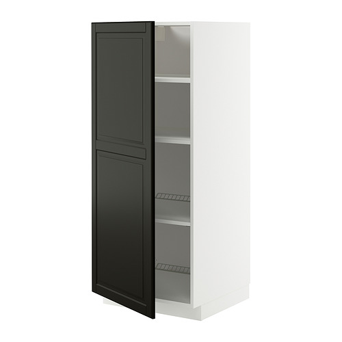 METOD, high cabinet with shelves