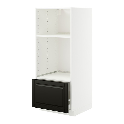 METOD/MAXIMERA, высокий шкаф д/духовки/СВЧ с ящиком