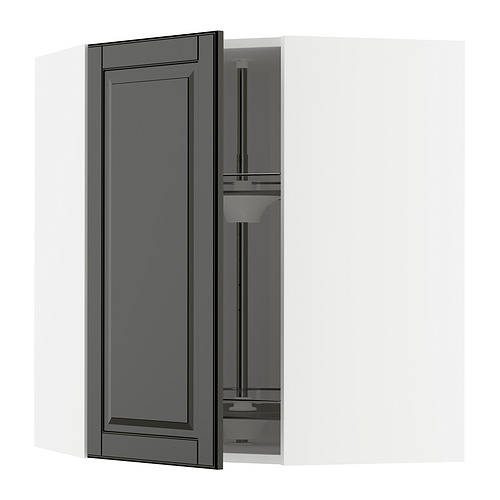 METOD, corner wall cabinet with carousel