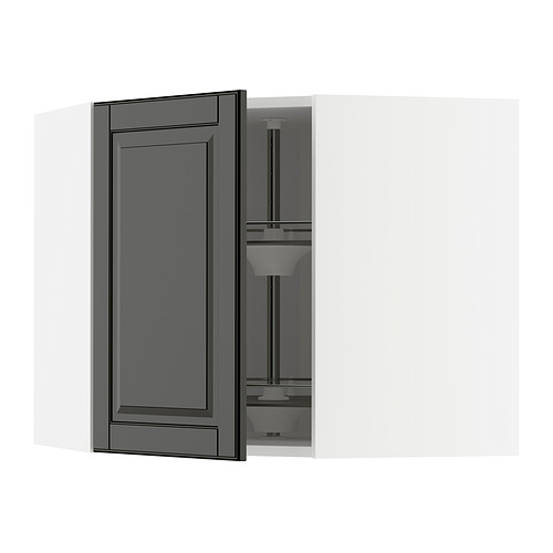 METOD, corner wall cabinet with carousel