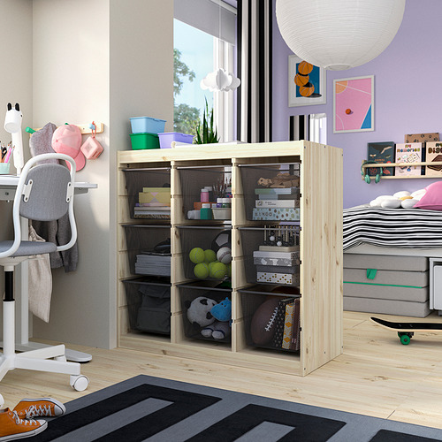 TROFAST, daiktų laik. derinys su dėžėmis