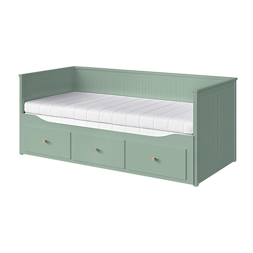 HEMNES, day-bed w 3 drawers/2 mattresses
